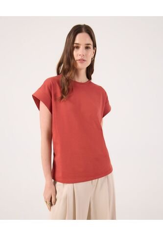 Camiseta Para Mujer Manga Corta Cuello Redondo Color Naranja Marca Patprimo #30093869 Patprimo