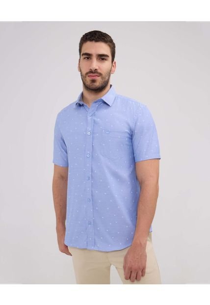Camisa Para Hombre Manga Corta Con Bolsillo Cuello Casual M Color Azul Claro Marca Patprimo #44013043