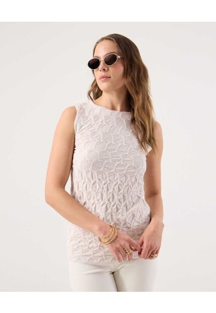 Camiseta Para Mujer Manga Sisa Cuello Redondo Color Blanco Marca Patprimo #30093846