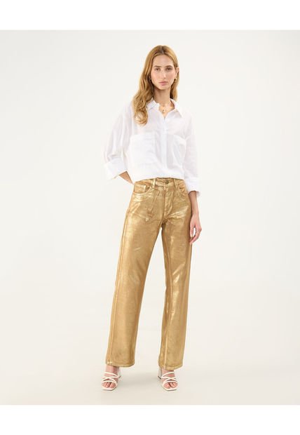 Jean Para Mujer Straight Color Dorado Marca Patprimo #30160449