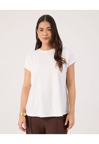 Camiseta Para Mujer Manga Corta Cuello Redondo Color Blanco Marca Patprimo #14091450 Patprimo