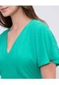 Vestido Unicolor Con Manga Fluida   Para Mujer Verde Patprimo de Patprimo