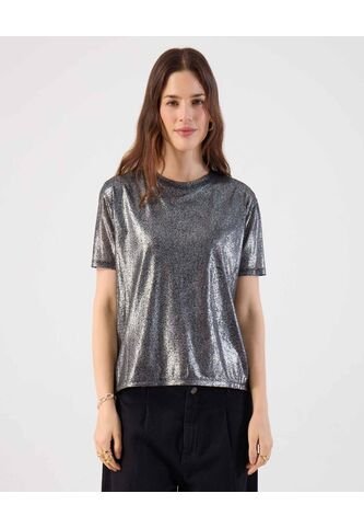 Camiseta  Para Mujer Manga Corta Cuello Redondo Color Negro Marca Patprimo #30093929 Patprimo