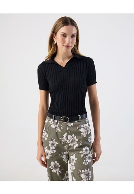 Polo  Para Mujer Manga Corta Color Negro Marca Patprimo #30110457