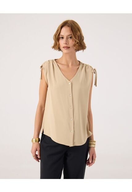 Blusa Para Mujer Manga Corta Color Café Marca Patprimo #30123603