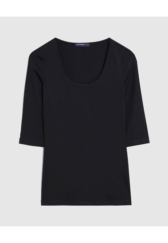 Camiseta  Para Mujer Manga 3/4 Cuello Redondo Color Negro Marca Patprimo #30097785 Patprimo