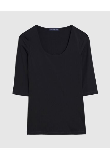 Camiseta  Para Mujer Manga 3/4 Cuello Redondo Color Negro Marca Patprimo #30097785