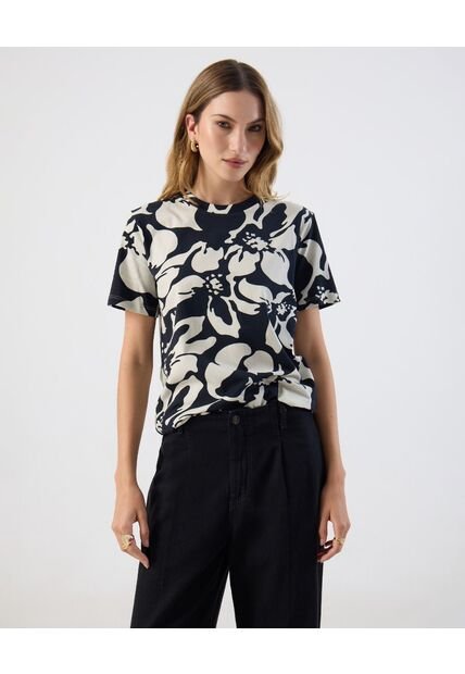 Camiseta  Para Mujer Manga Corta Cuello Redondo Color Negro Marca Patprimo #30093906