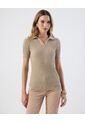 Polo  Para Mujer Manga Corta Color Beige Marca Patprimo #30110457 de Patprimo