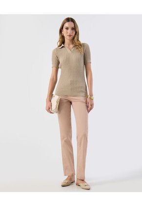 Polo  Para Mujer Manga Corta Color Beige Marca Patprimo #30110457