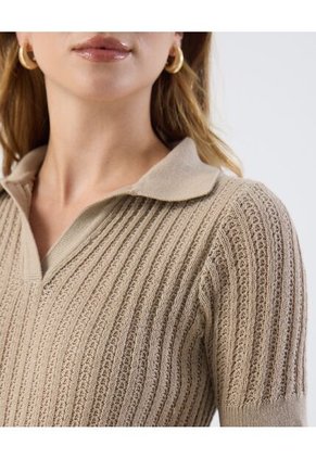 Polo  Para Mujer Manga Corta Color Beige Marca Patprimo #30110457