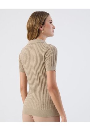 Polo  Para Mujer Manga Corta Color Beige Marca Patprimo #30110457