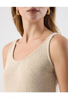 Camiseta  Para Mujer Manga Sisa Cuello V Color Beige Marca Patprimo #30093908