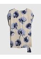 Blusa Estampada Con Anudado  Para Mujer Beige Patprimo de Patprimo