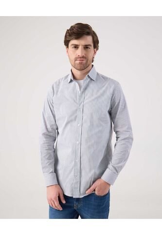 Camisa Para Hombre Manga Larga Sin Bolsillo Cuello Italiano Color Azul Marca Patprimo #44013182 Patprimo