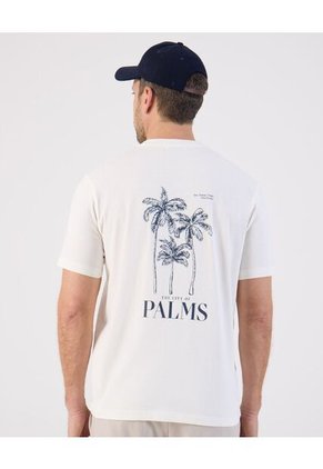 Camiseta  Para Hombre Manga Corta Cuello Redondo Color Crema Marca Patprimo #44098314