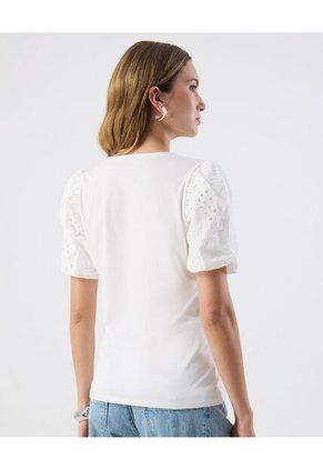 Camiseta  Para Mujer Manga Corta Cuello Redondo Color Blanco Marca Patprimo #30093871