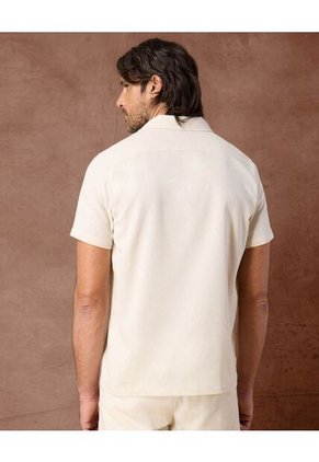 Camisa  Para Hombre Manga Corta Sin Bolsillo Cuello R Color Crema Marca Patprimo #44017305
