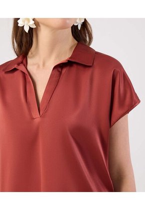 Blusa  Para Mujer Manga Corta Color Naranja Marca Patprimo #30127768