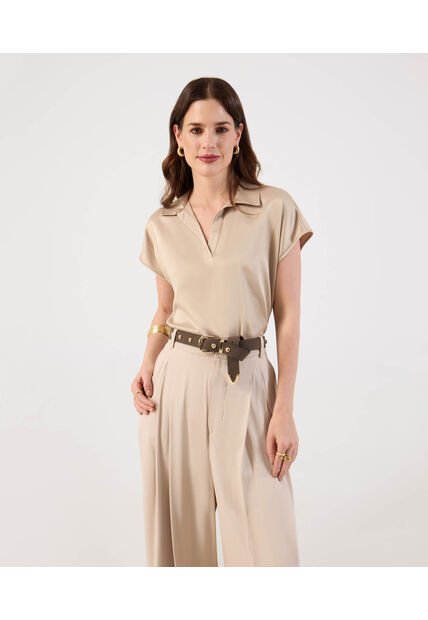 Blusa  Para Mujer Manga Corta Color Café Marca Patprimo #30127768