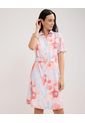 Vestido Corto Camisero Estampado  Para Mujer Rosa Patprimo de Patprimo