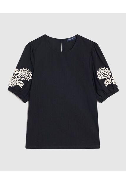 Blusa  Para Mujer Manga Corta Color Negro Marca Patprimo #30123671