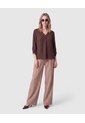 Blusa Unicolor Manga 3/4 Para Mujer  Para Mujer Café Patprimo de Patprimo
