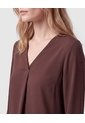 Blusa Unicolor Manga 3/4 Para Mujer  Para Mujer Café Patprimo de Patprimo