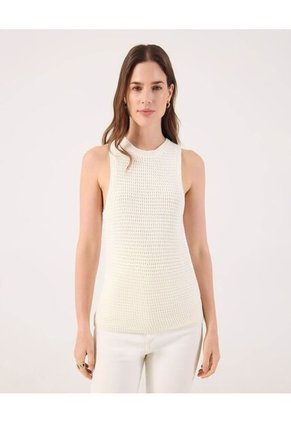 Camiseta Texturizada Unicolor Para Mujer Crema Patprimo