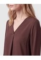 Blusa Unicolor Manga 3/4 Para Mujer  Para Mujer Café Patprimo de Patprimo