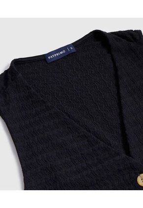 Chaleco Para Mujer Punto Color Negro Marca Patprimo #30250047