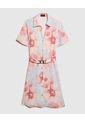 Vestido Corto Camisero Estampado  Para Mujer Rosa Patprimo de Patprimo