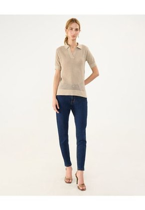 Polo Para Mujer Manga Corta Color Café Marca Patprimo #30110446