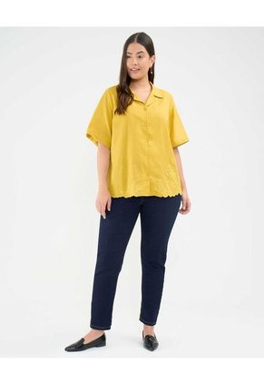 Camisa Para Mujer Manga Corta Color Amarillo  Marca Patprimo #14010189