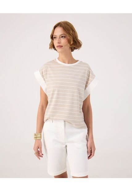 Camiseta Para Mujer Manga Corta Cuello Redondo Color Café Marca Patprimo #30093876