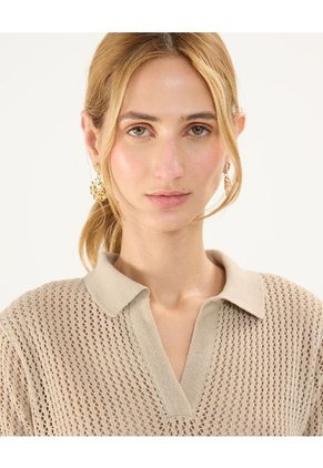 Polo Para Mujer Manga Corta Color Café Marca Patprimo #30110446