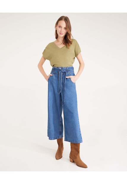 Jean Para Mujer Wide-Leg Color Azul  Marca Patprimo #30160297