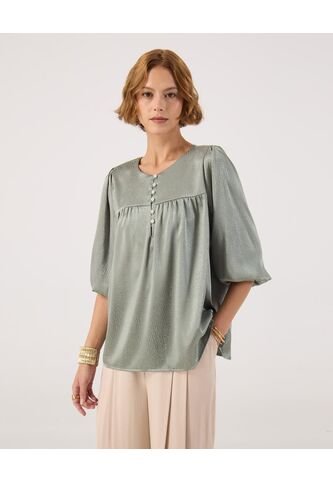 Blusa Para Mujer Manga 3/4 Color Verde Marca Patprimo #30123604 Patprimo