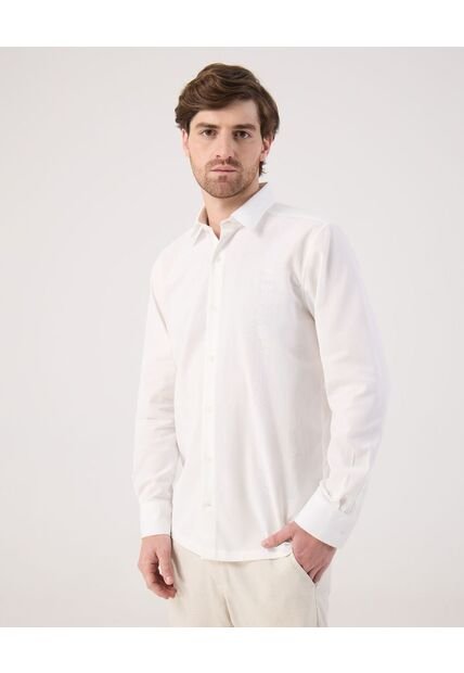 Camisa Guayabera Para Hombre Manga Larga Sin Bolsillo Color Blanco Marca Patprimo #44030402