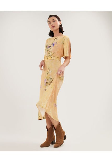 Vestido Para Mujer Manga Corta Color Amarillo  Marca Patprimo #30170954