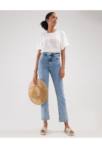 Jean Para Mujer Straight Color Azul  Marca Patprimo #30160392 Patprimo