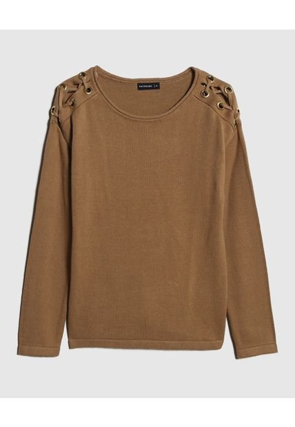 Saco Para Mujer Cuello Redondo Color Café  Marca Patprimo #30330601
