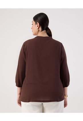 Blusa  Para Mujer Manga 3/4 Color Café Marca Patprimo #14121409