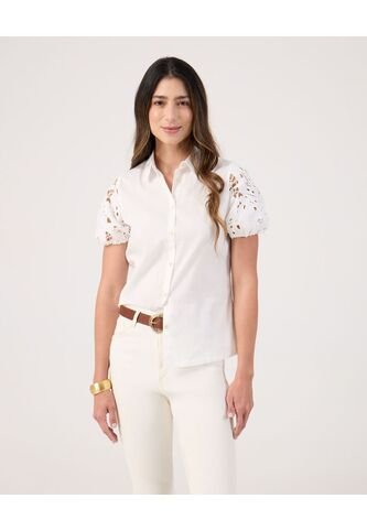 Camisa Para Mujer Manga Corta Color Blanco Marca Patprimo #30010747 Patprimo