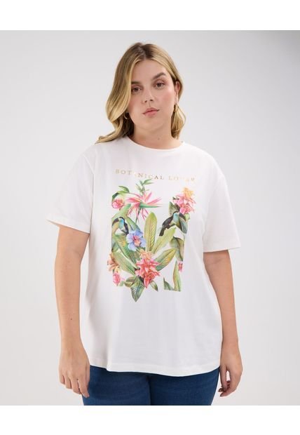 Camiseta Para Mujer Manga Corta Cuello Redondo Color Blanco Marca Patprimo #14091390