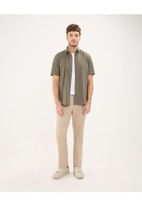 Camisa Para Hombre Manga Corta Con Bolsillo Color Verde  Marca Patprimo #44013073