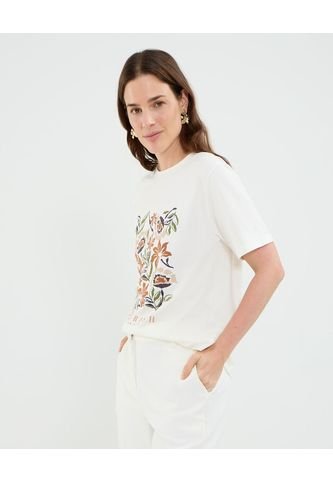 Camiseta Para Mujer Manga Corta Cuello Redondo Color Blanco Marca Patprimo #30093712 Patprimo