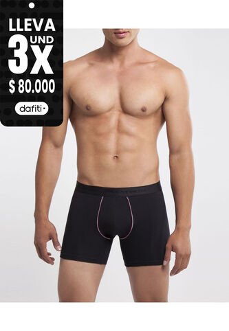 Boxer  Con Detalles En Contraste Lycra-Algodón X1 Para Hombre Negro Patprimo Patprimo