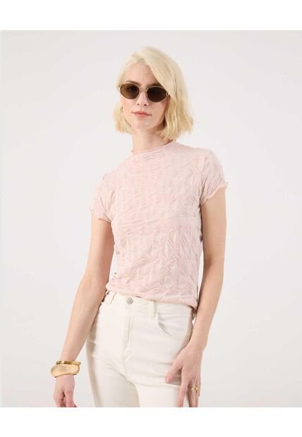 Camiseta Para Mujer Manga Corta Cuello Redondo Color Rosa Marca Patprimo #30093824