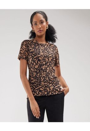 Camiseta Para Mujer M/C Patprimo En Color Café #30093537